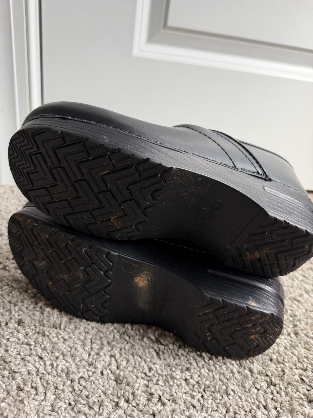 Dansko Black Leather Slip-On Clogs - Picture 6 of 6